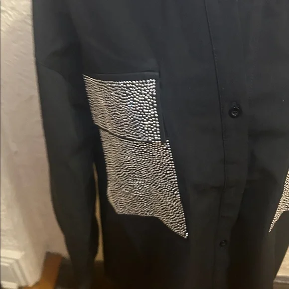 Black Shirt with Silver Accents - Picture 2 of 4